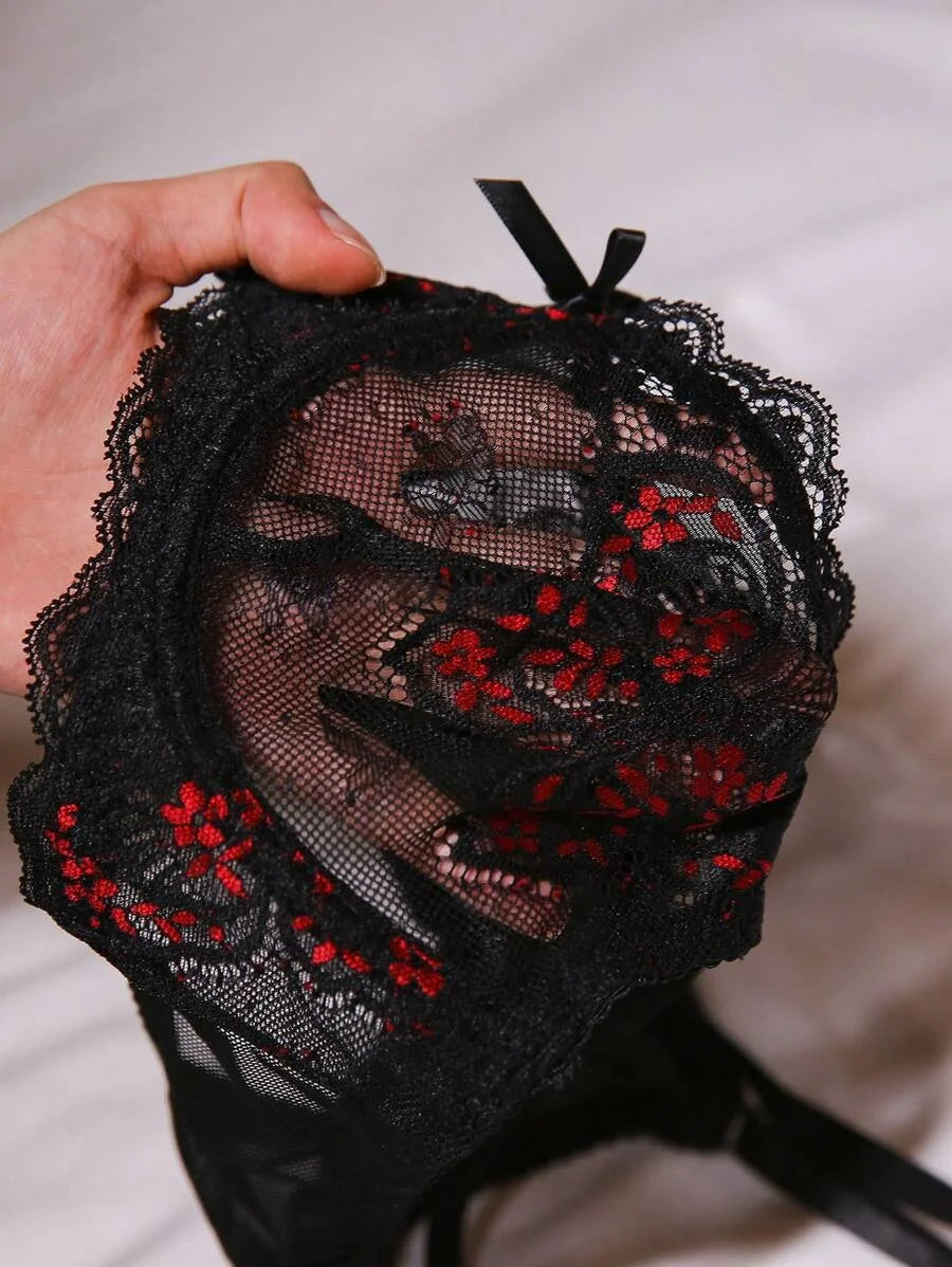 1pc Valentines Day Lace Underwire Bra For Women