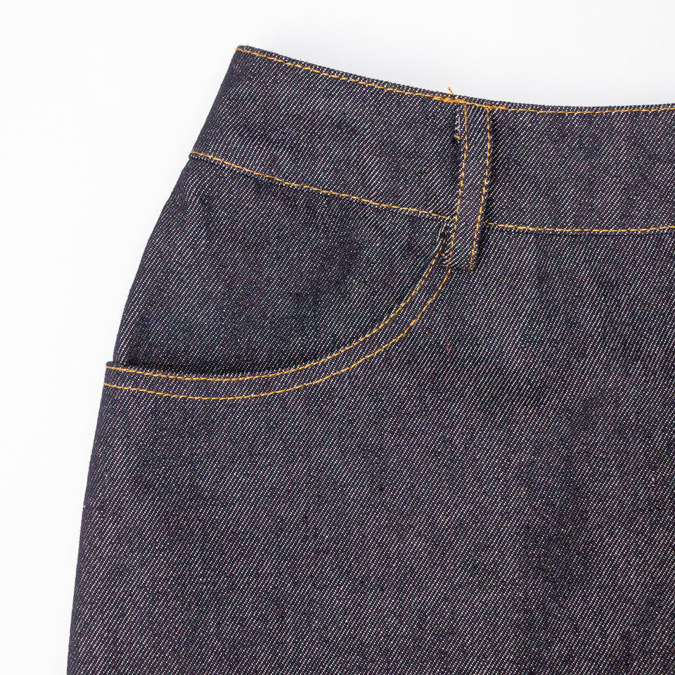 Maxi Skirt – Denim Leopard Print – Contrast Hem – Chic Streetwear Style