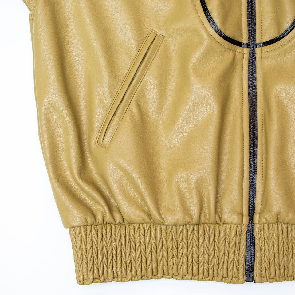 Bomber Jacket – Faux PU Leather – Zipper Closure – O-Neck Style