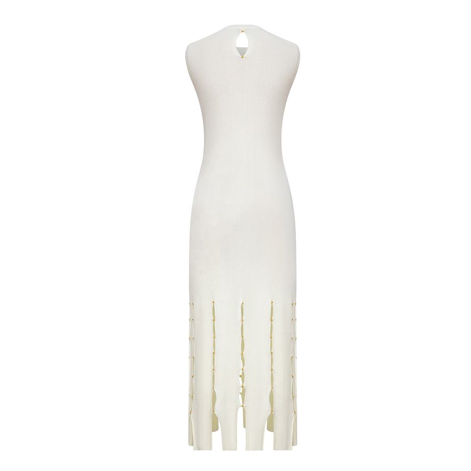 Sweater Dress – Sleeveless Bodycon – Cutout Detail – Luxury Designer Style
