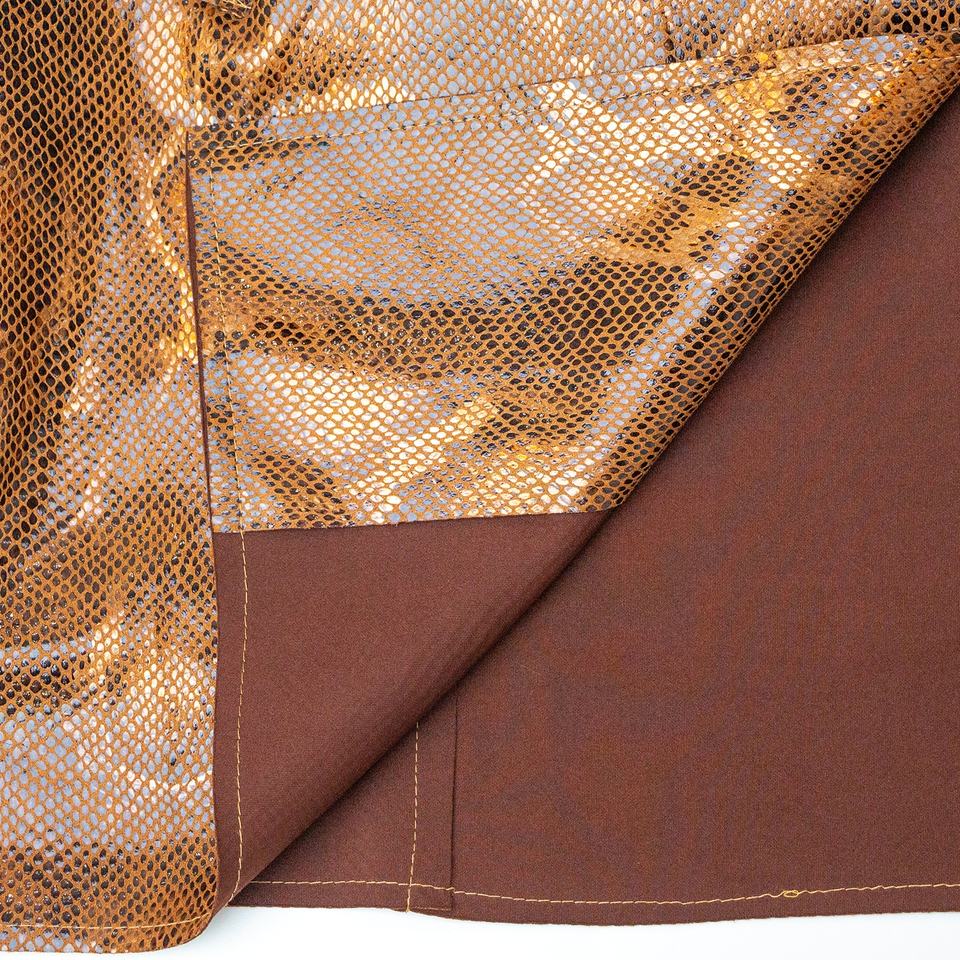 Trenchcoat – Snake Print Leather Look – Belted Design – Luxury Winter Style