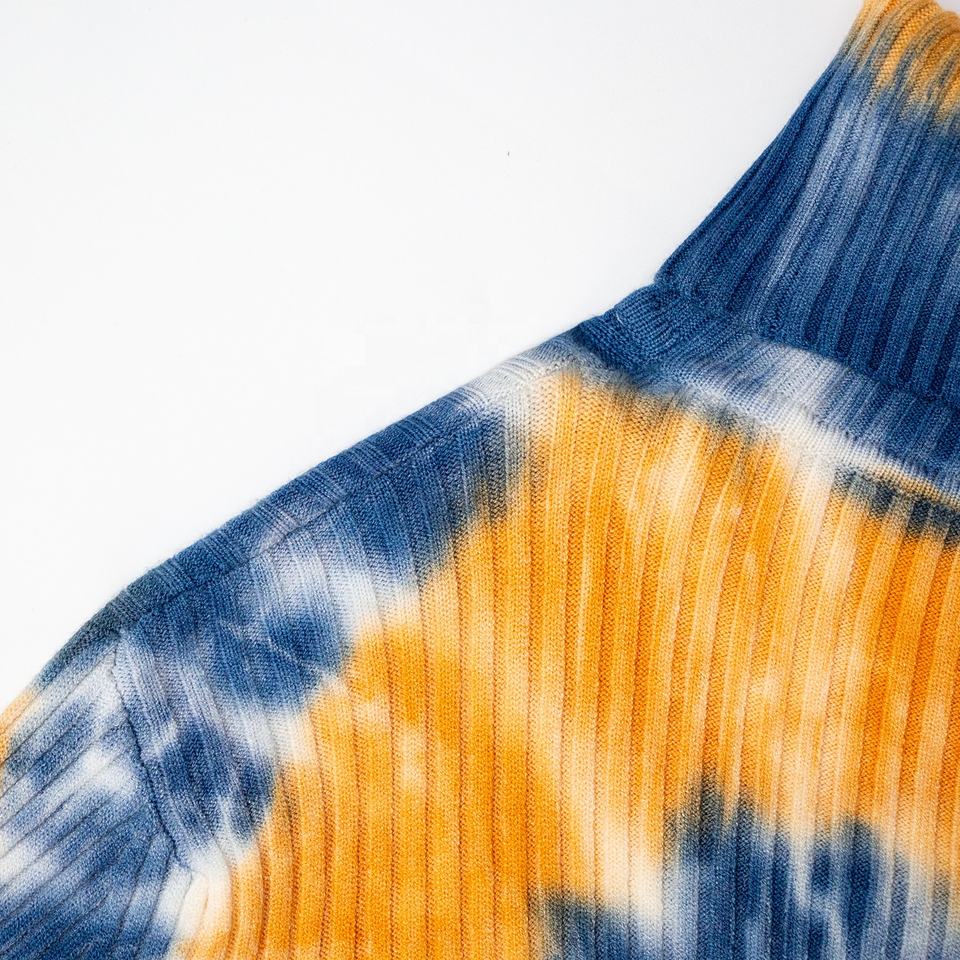 Knit Top – Colorful Turtleneck – Psychedelic Punk Style – Luxury Winter Wear
