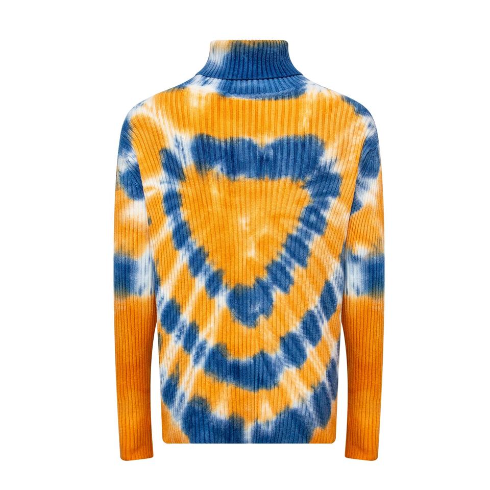 Knit Top – Colorful Turtleneck – Psychedelic Punk Style – Luxury Winter Wear