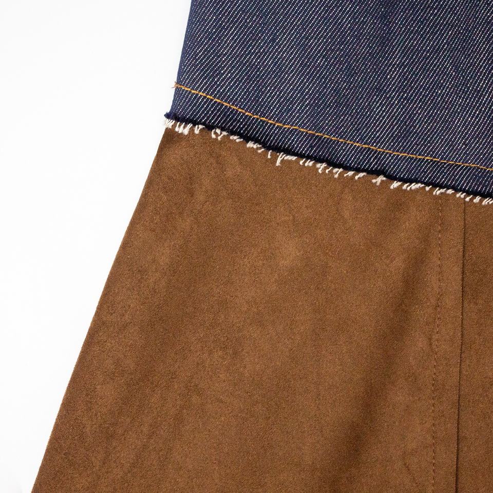 Maxi Skirt – Denim Patchwork – High Waist – Bohemian Streetwear Style