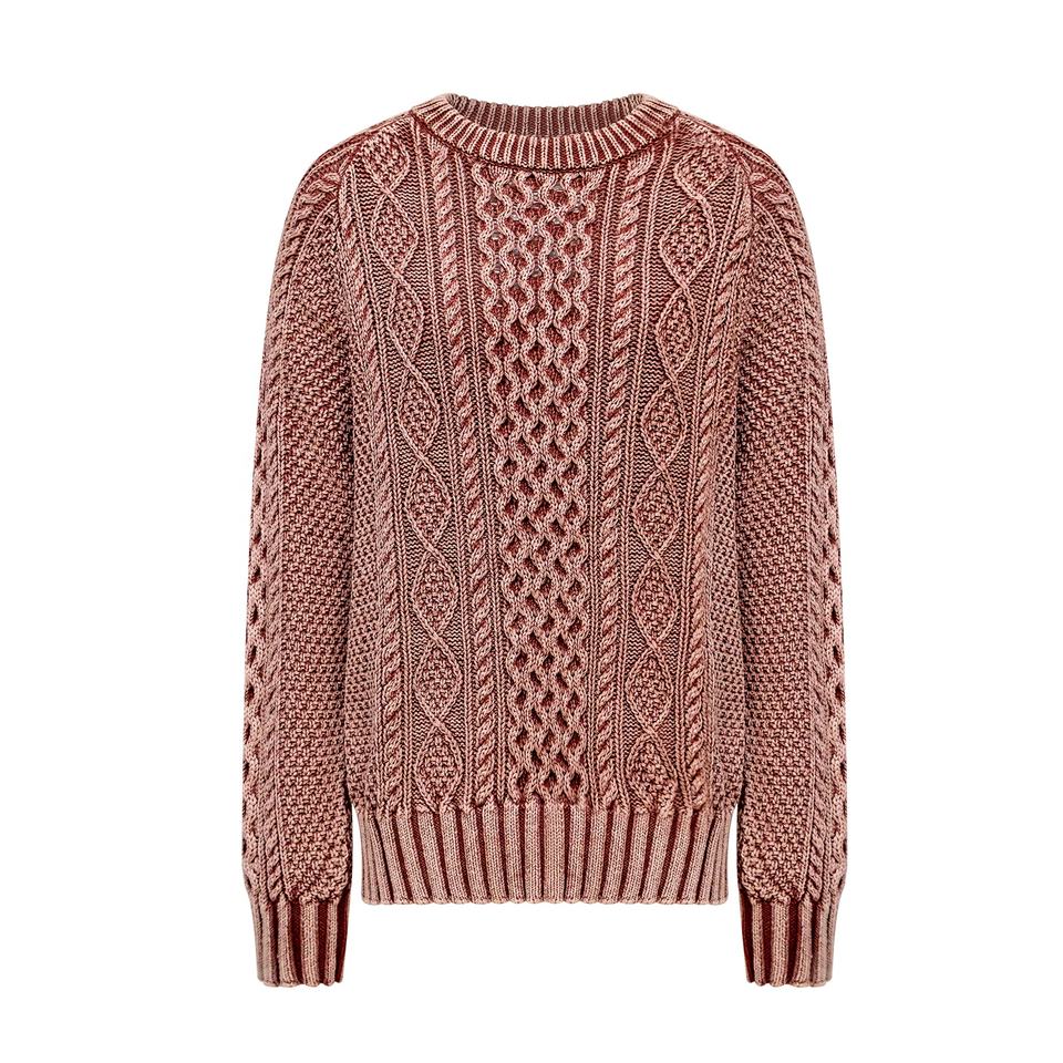 Sweater – Aran Cable Knit – Heavyweight Pullover – Elegant Winter Style
