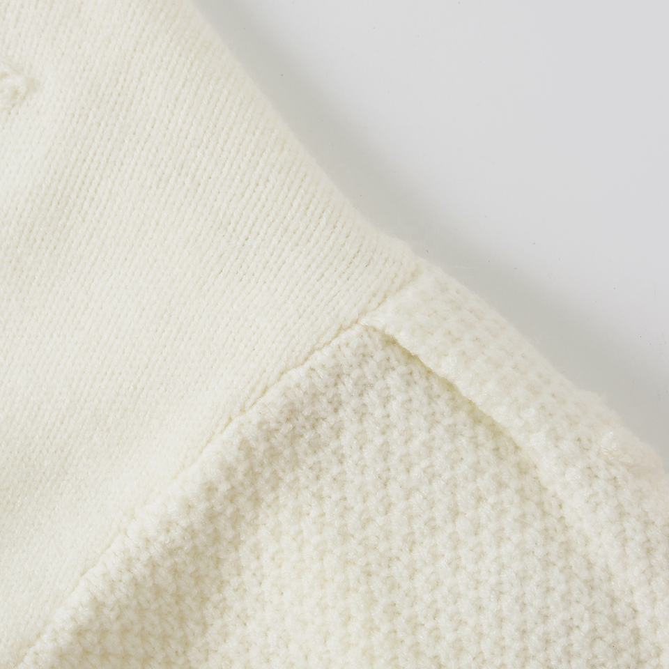Sweater – Ivory Floral Jacquard – Chunky Knit – Premium Vintage Style