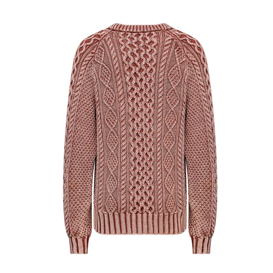 Sweater – Aran Cable Knit – Heavyweight Pullover – Elegant Winter Style