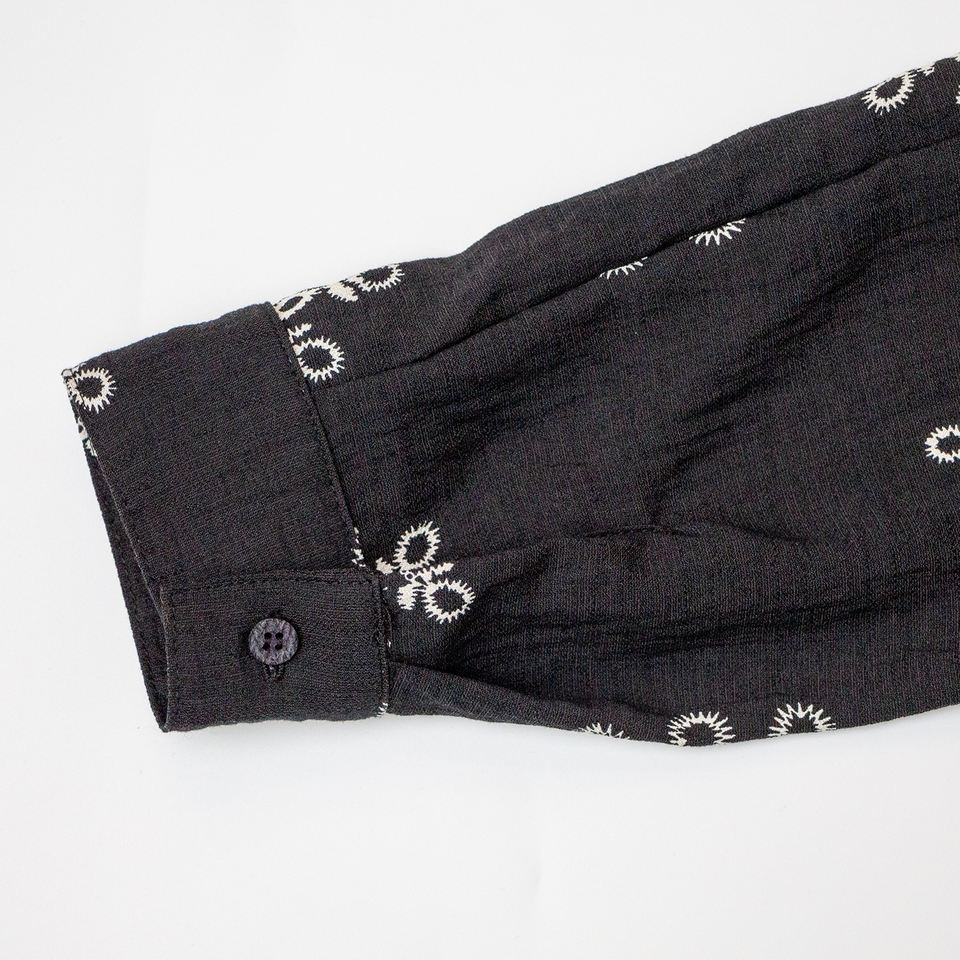 Maxi Dress – Button-Down Design – Floral Embroidery – Vintage Chic Style