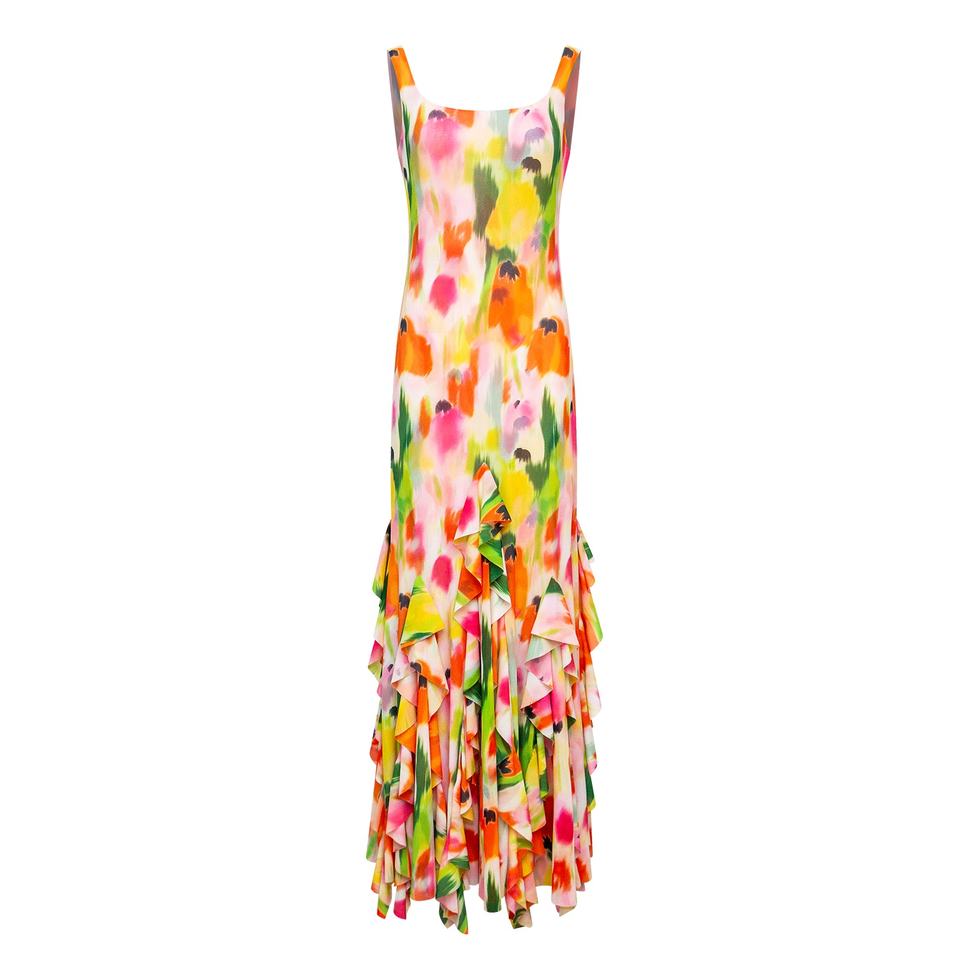 Maxi Dress – Boho Floral Print – Spaghetti Straps – Modern Romantic Style