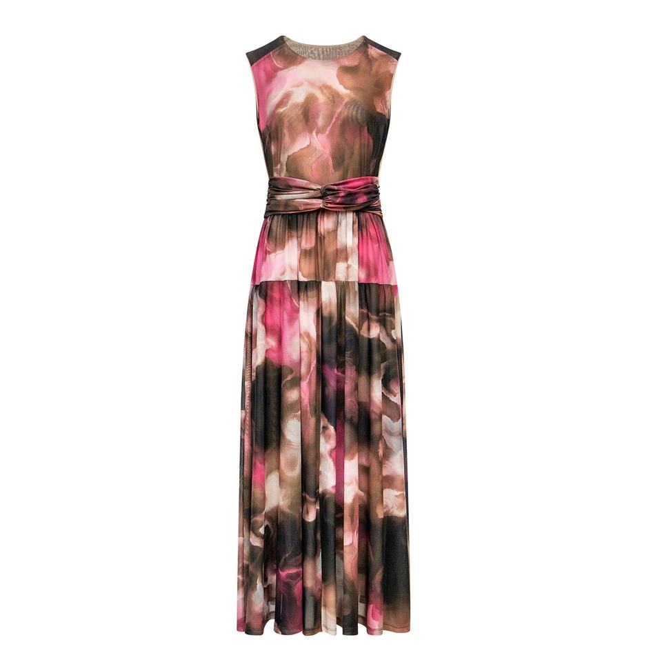 Evening Dress – Ombre Gradient – Pleated Mesh – Sleeveless Bodycon Style