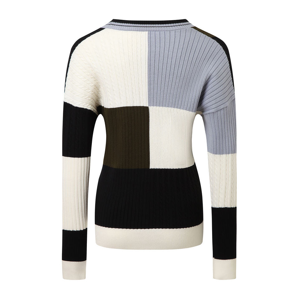 Knit Cardigan – Multi-Color Design – V-Neck – Button-Up Spring Style