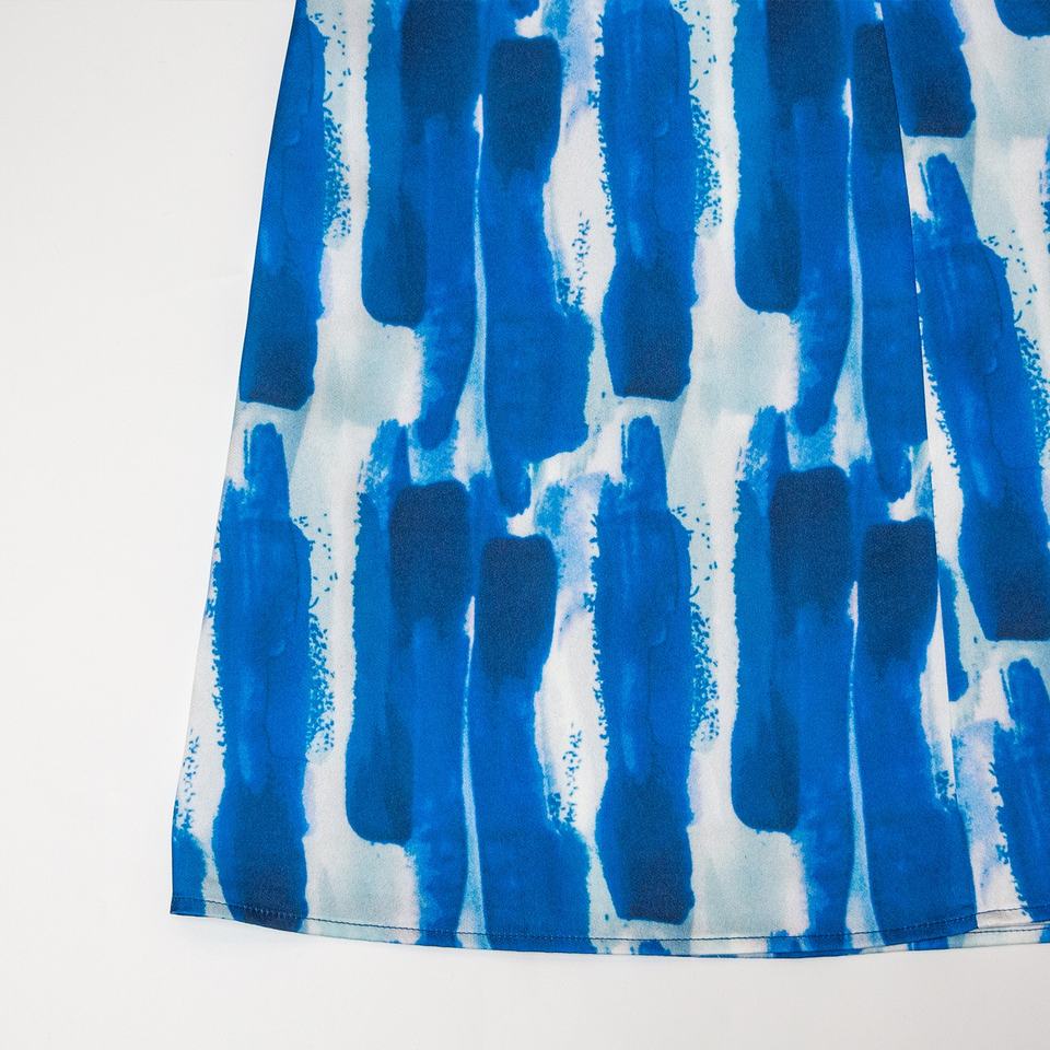 Maxi Dress – Blue A-Line – V-Neck – Flutter Sleeve Elegant Style