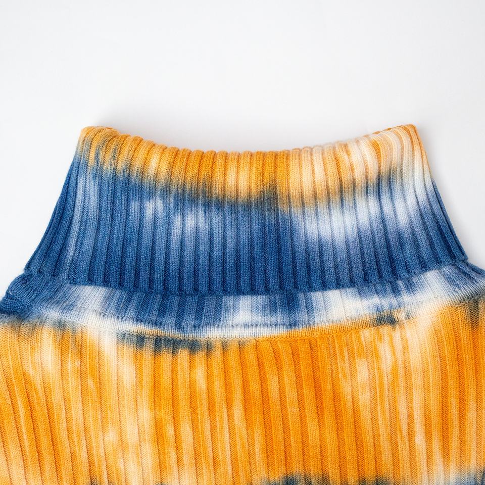 Knit Top – Colorful Turtleneck – Psychedelic Punk Style – Luxury Winter Wear