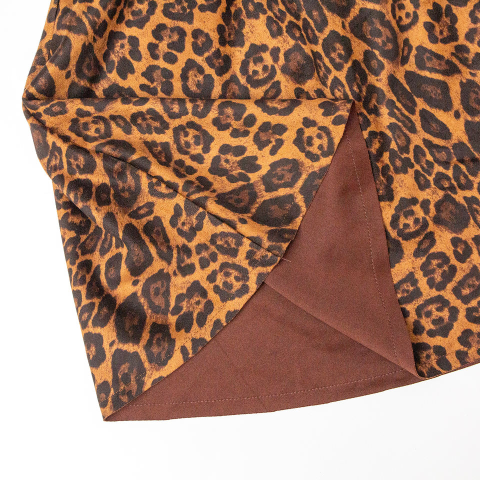 Maxi Skirt – Denim Leopard Print – Contrast Hem – Chic Streetwear Style