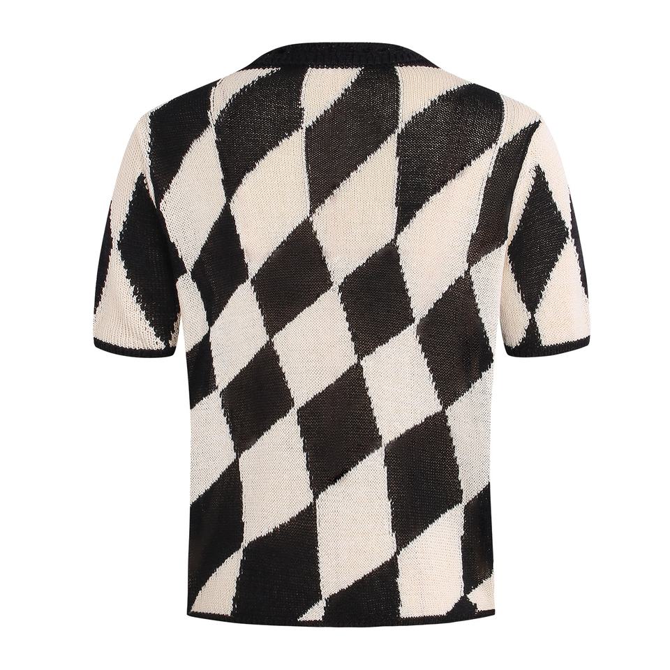 Sweater Top – Argyle Boho Design – Color Block Pattern – Chic Fall Style