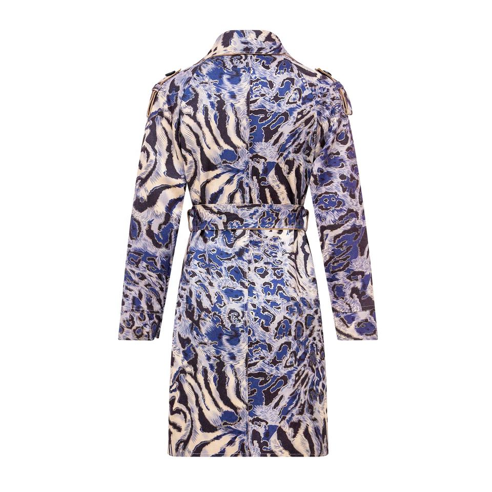 Trenchcoat – Purple Animal Print – Belted Design – Luxury Winter Style