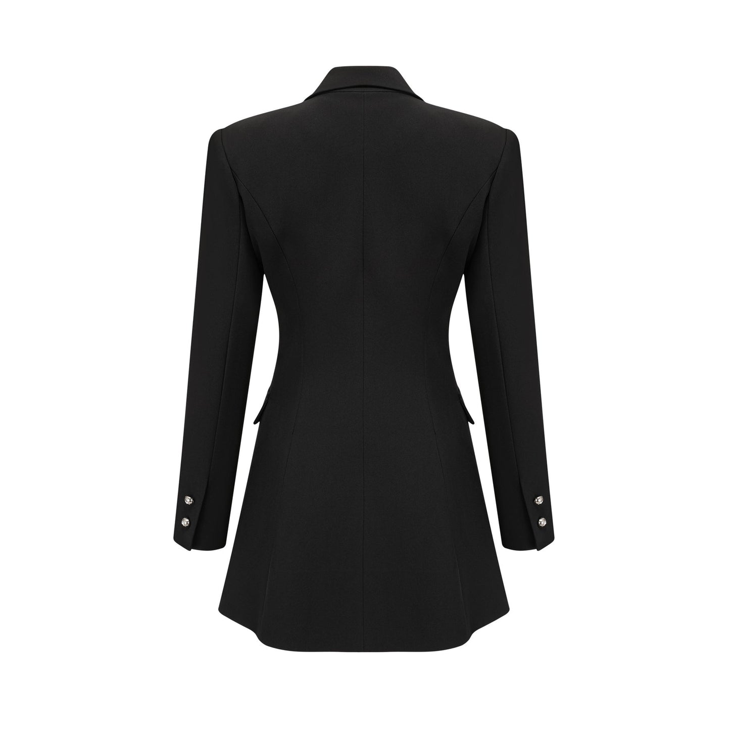 A black blazer with a bowknot detail and cutout design named Justine