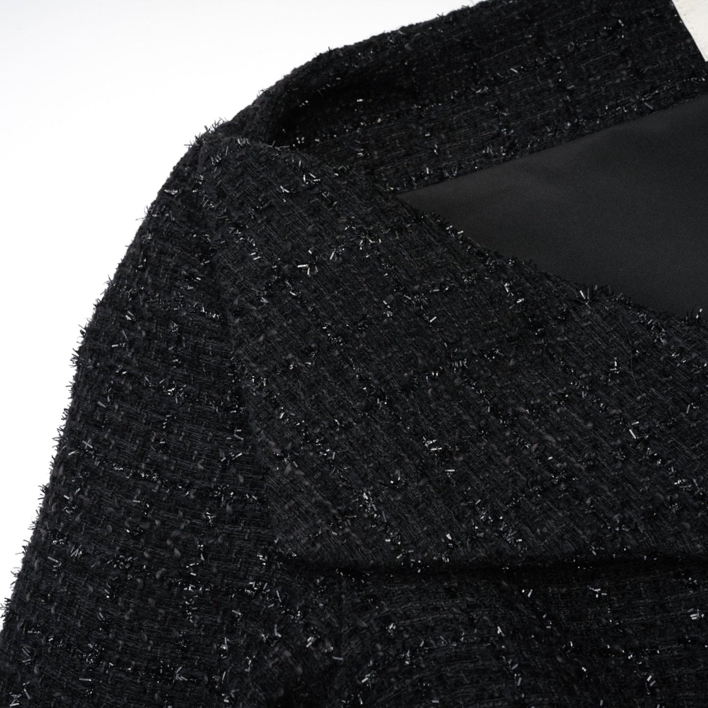 A black doublebreasted coat dress named Erin