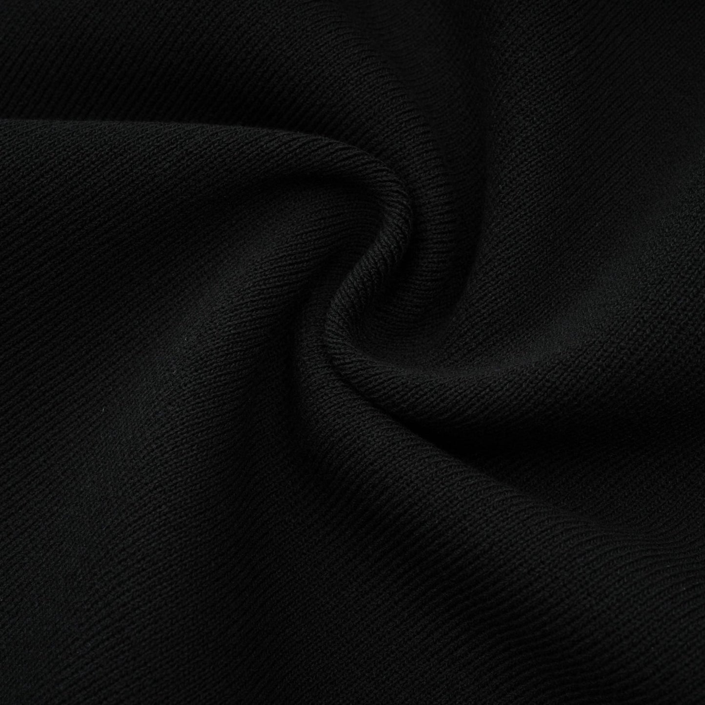 A black knitted mini dress with embellishments and ruffled details named Fabienne