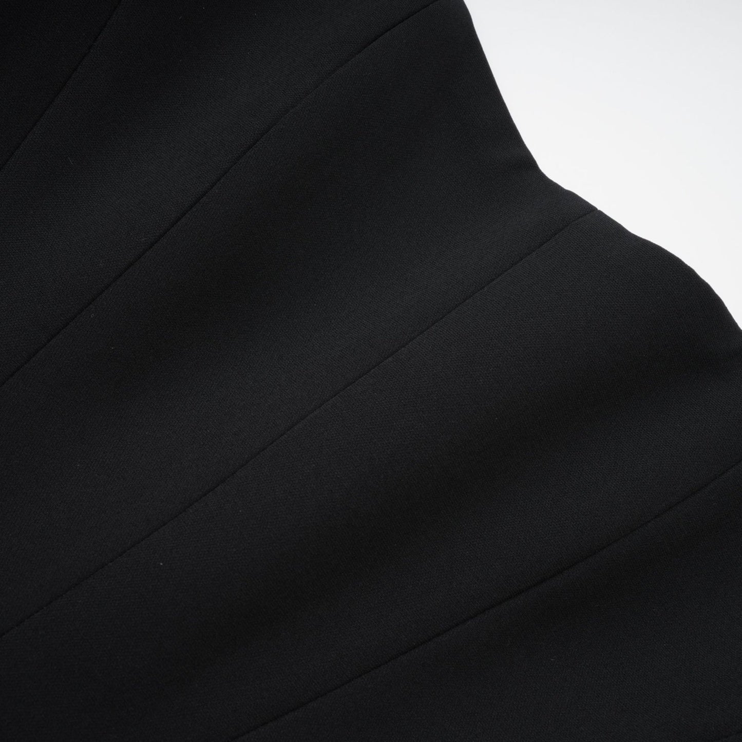 Spaghetti strap black dress with square neckline and draped design mini length rear zip fastening Composed of 80% Polyester 20% Cotton