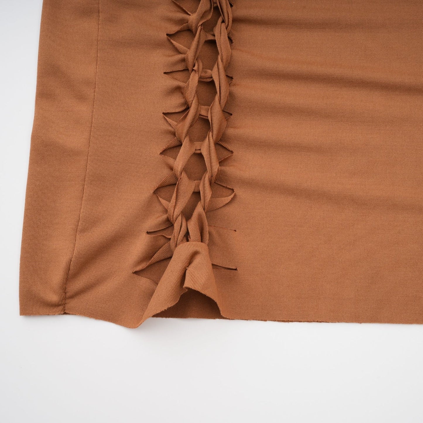 Brown bodycon dress with spaghetti straps V neck and cutout design in stretch jersey fabric Thigh length includes gloves Made of 95% Polyester 5% Spandex