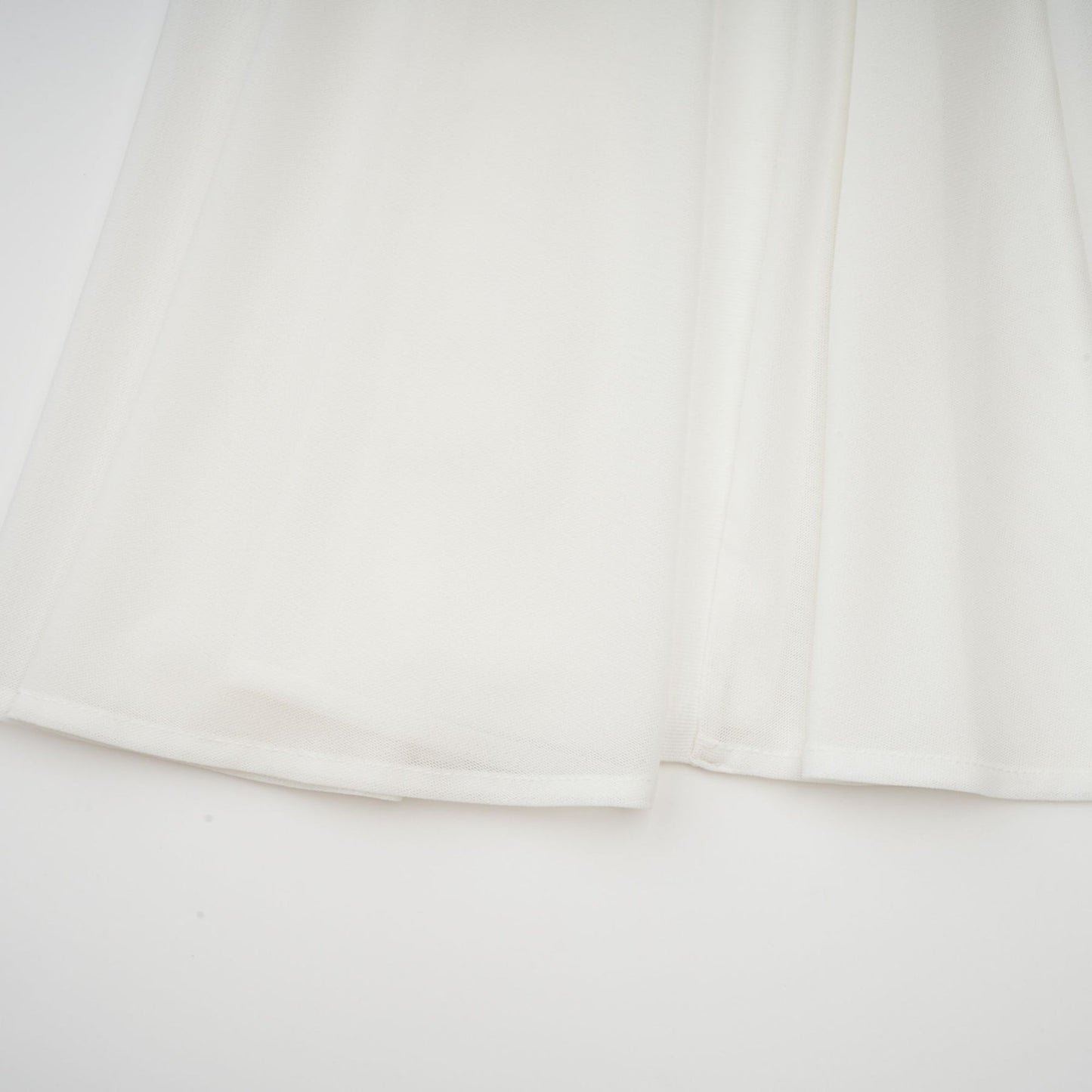 A long white maxi dress with tulle panelling details named Nathalie