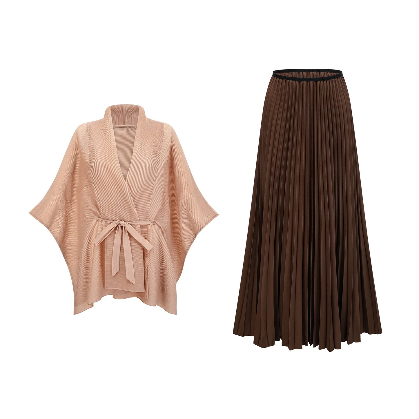 Adèle capedesign pleated top skirt matching set