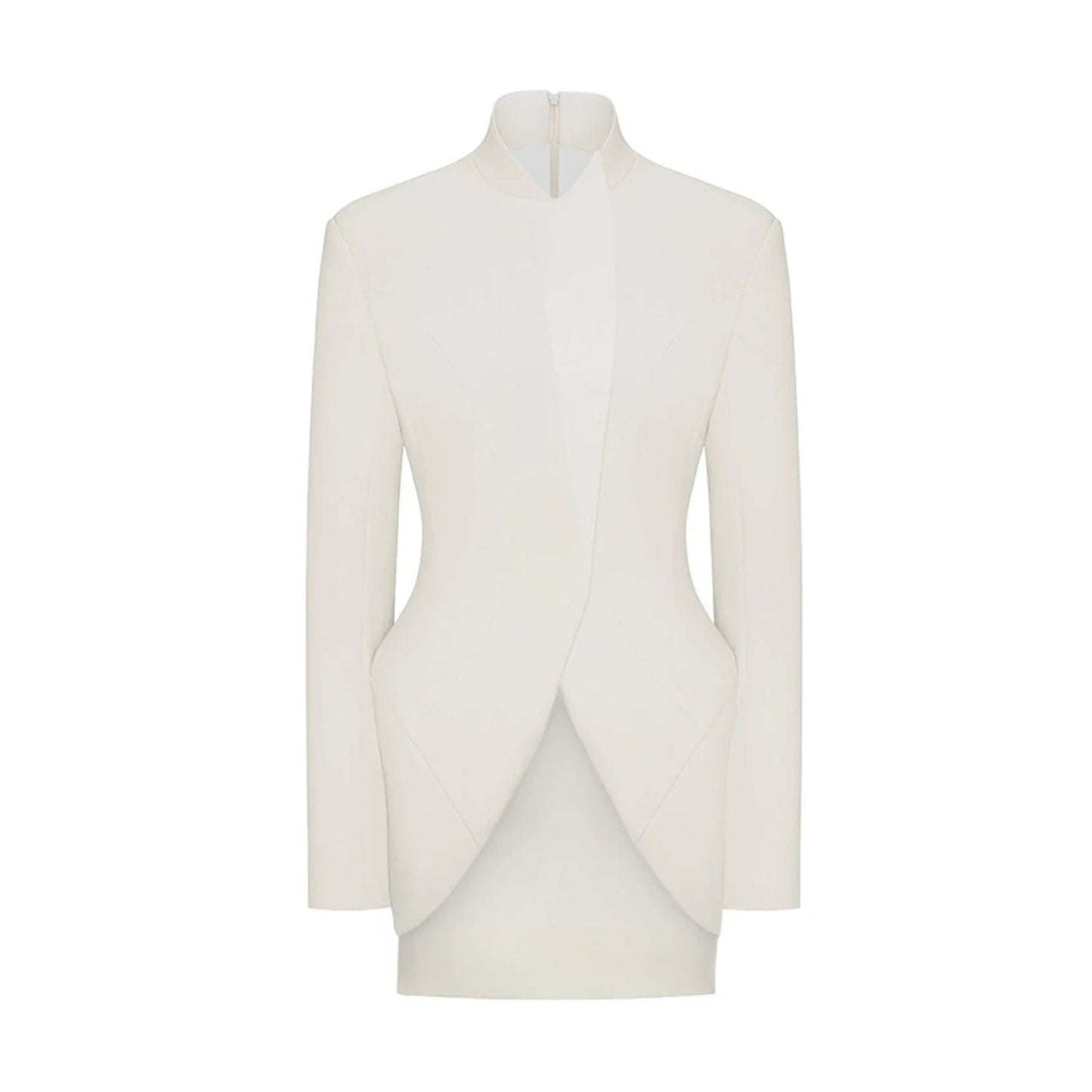 Adriana White Barrel Design Jacket Skirt Set