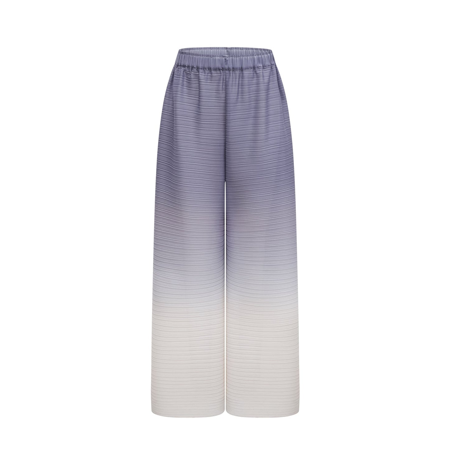 Agathe purple gradient wrinkled blouse trousers matching set