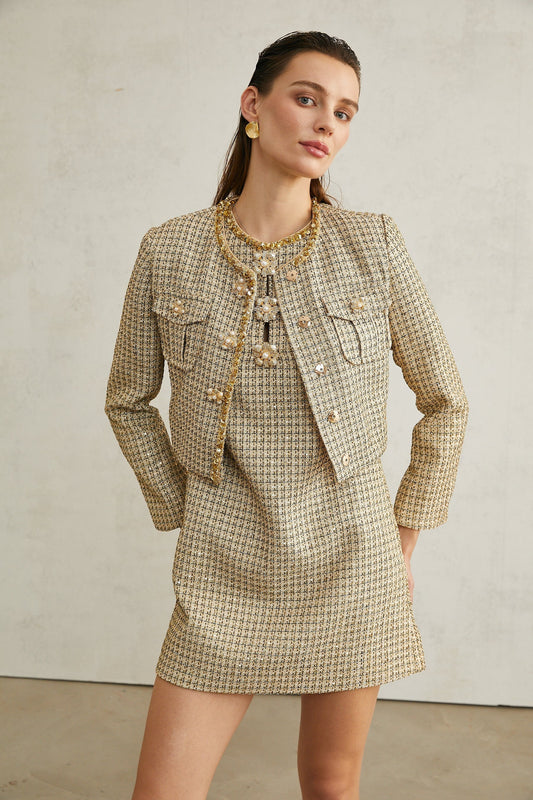 Agathe sequinembellished tweed jacket