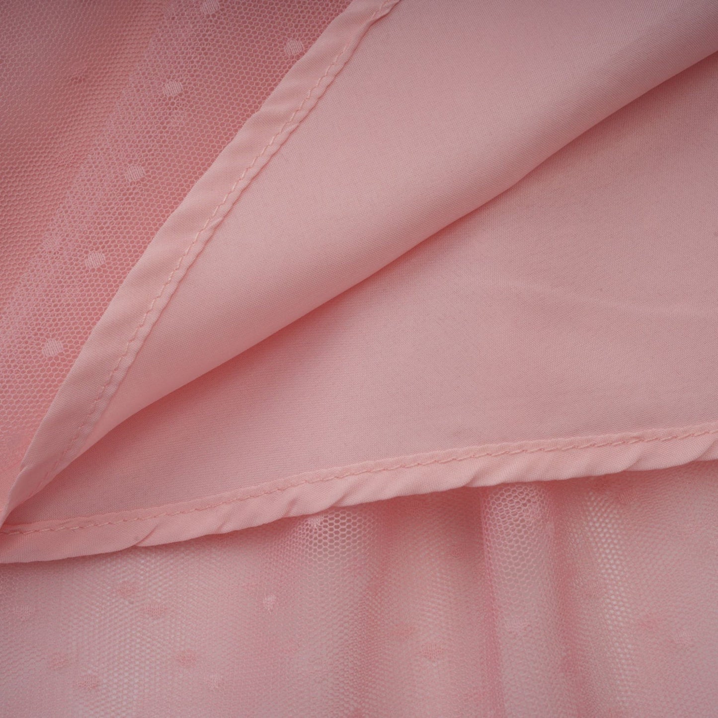 Aimée pink dotdetail ruffled tulle midi dress