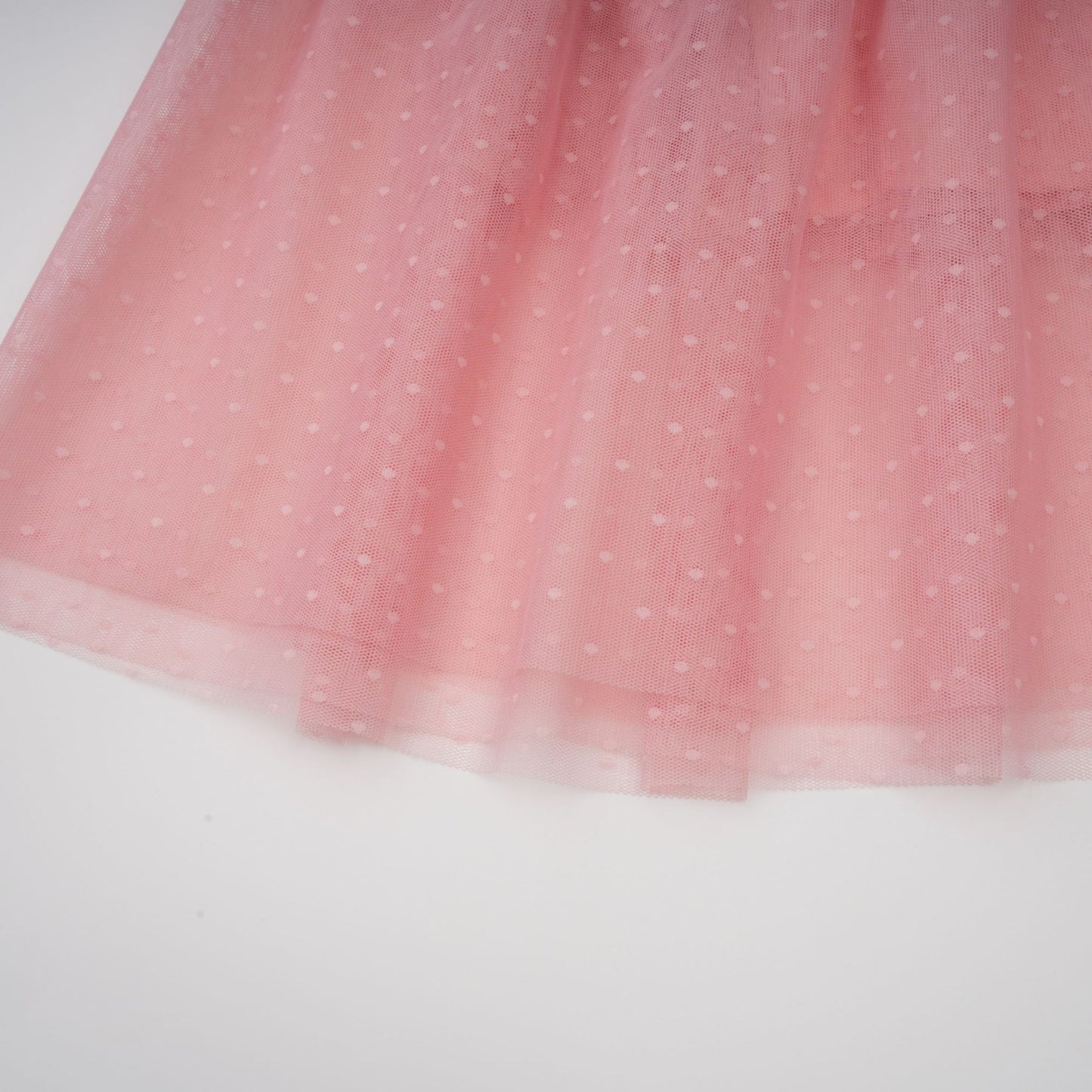 Aimée pink dotdetail ruffled tulle midi dress