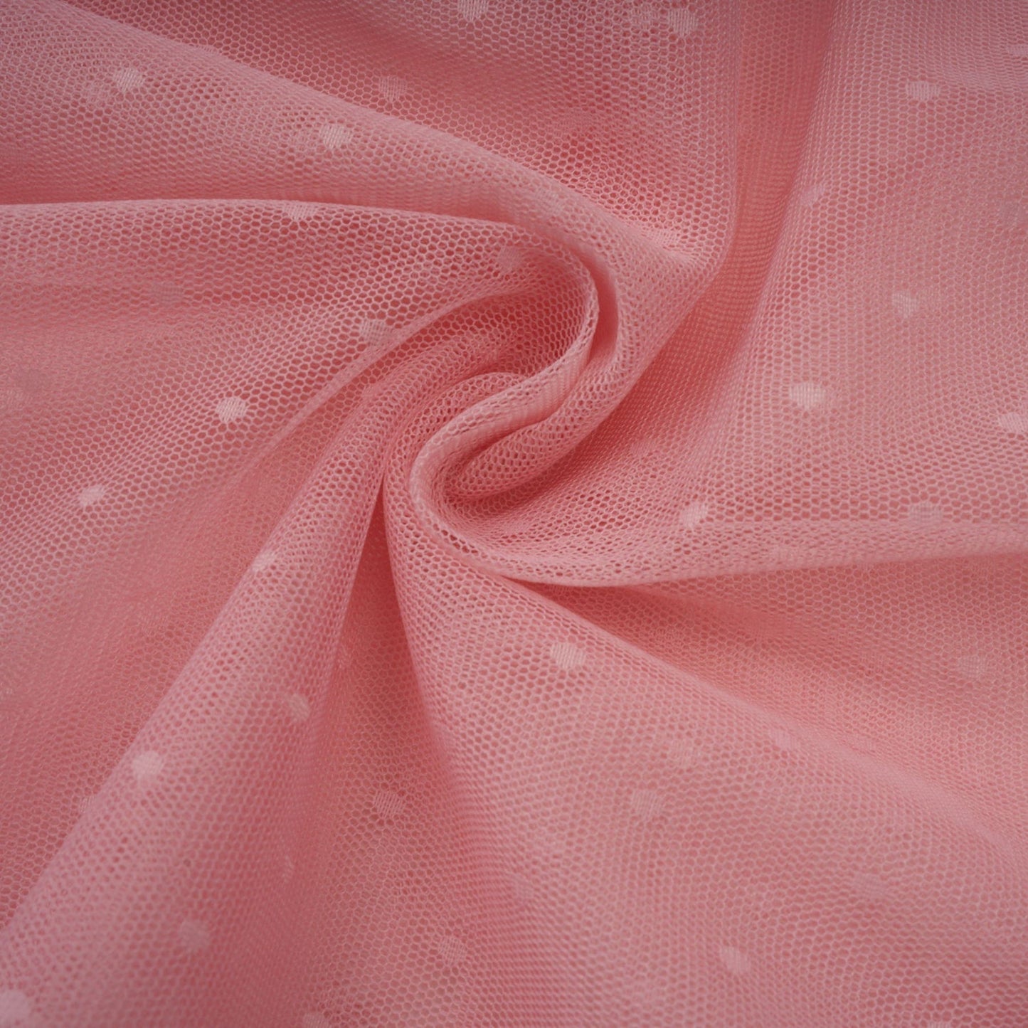 Aimée pink dotdetail ruffled tulle midi dress