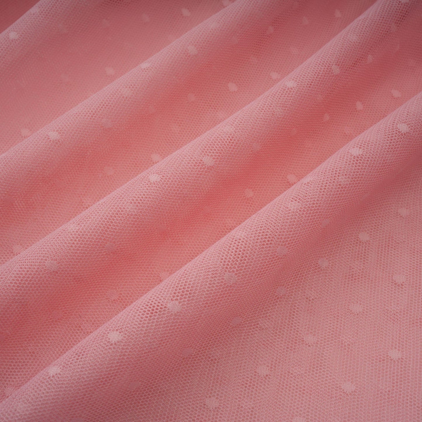 Aimée pink dotdetail ruffled tulle midi dress