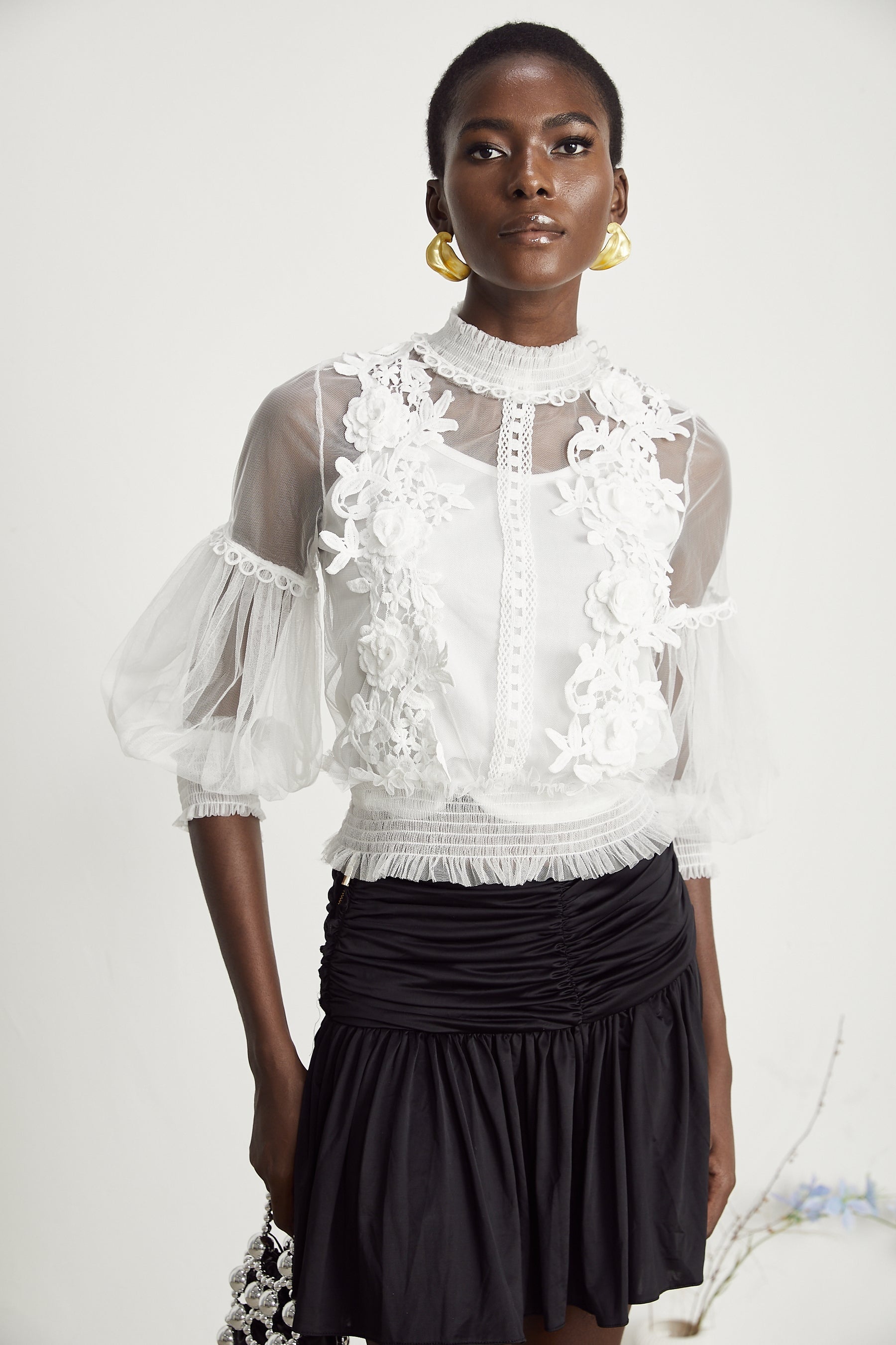 Aiza floral semisheer top