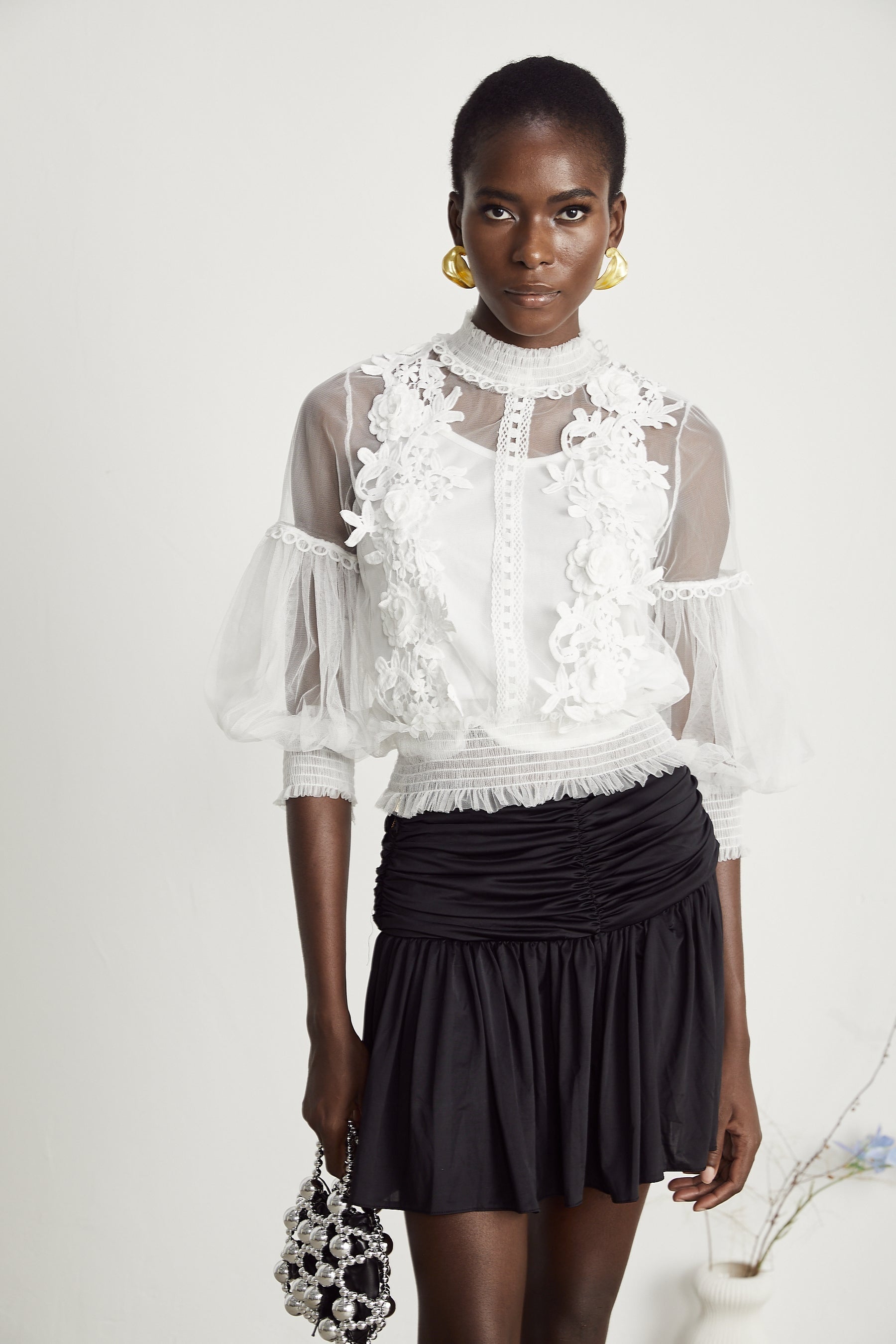 Aiza floral semisheer top