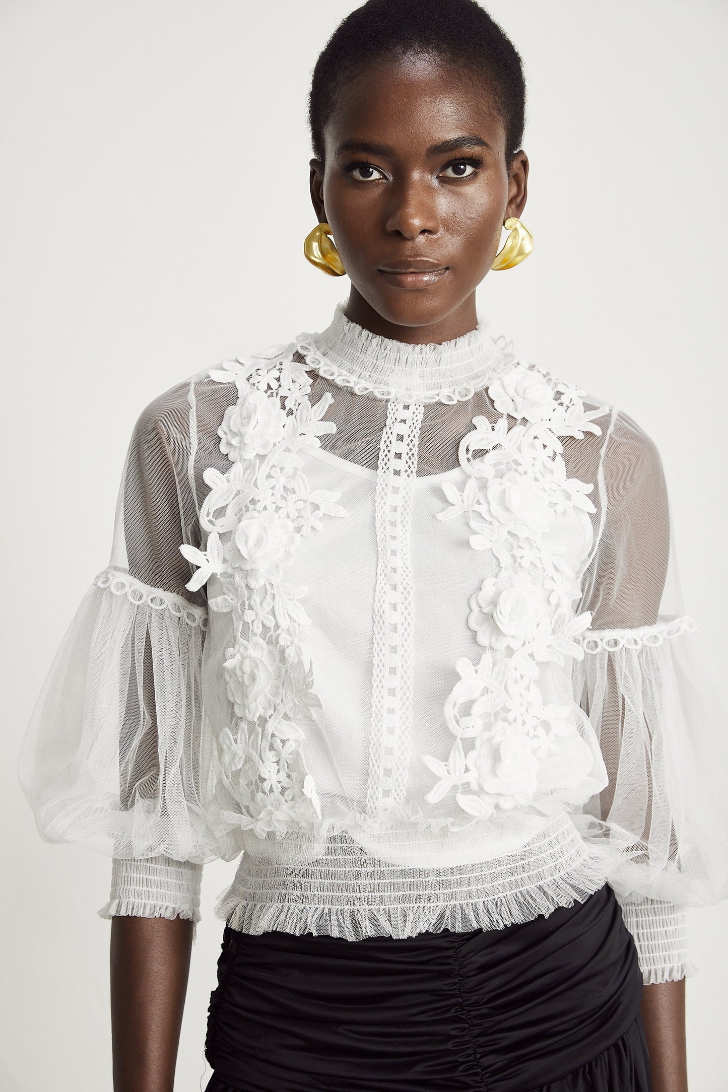 Aiza floral semisheer top