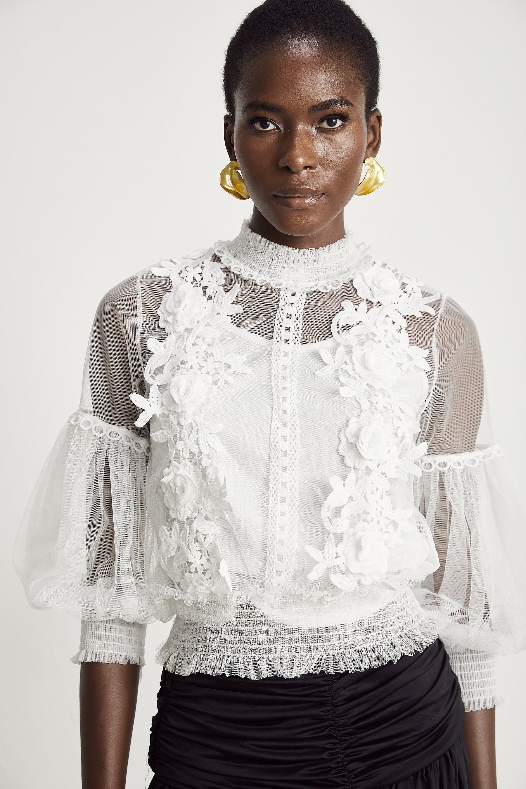 Aiza floral semisheer top