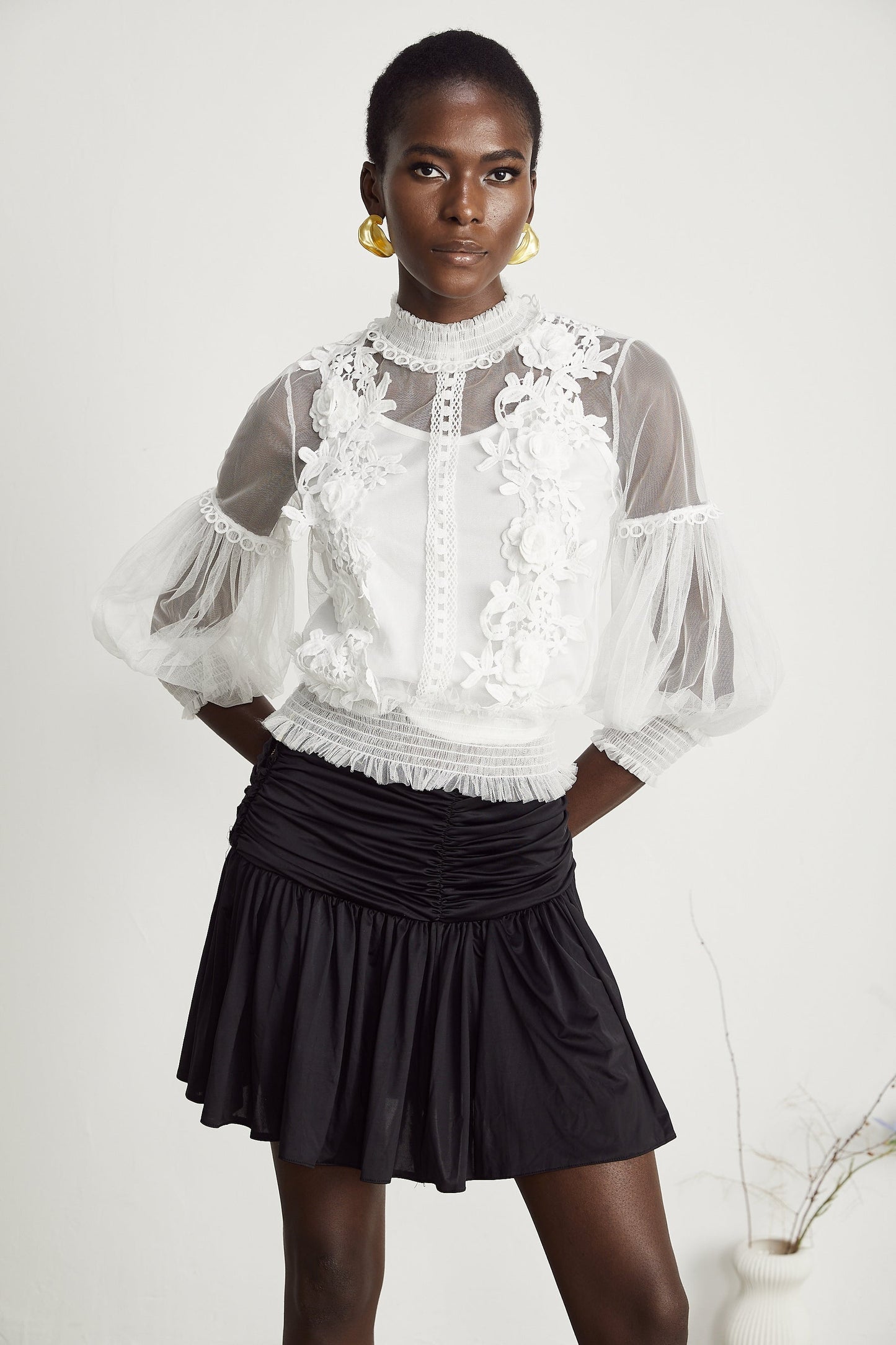 Aiza floral semisheer top