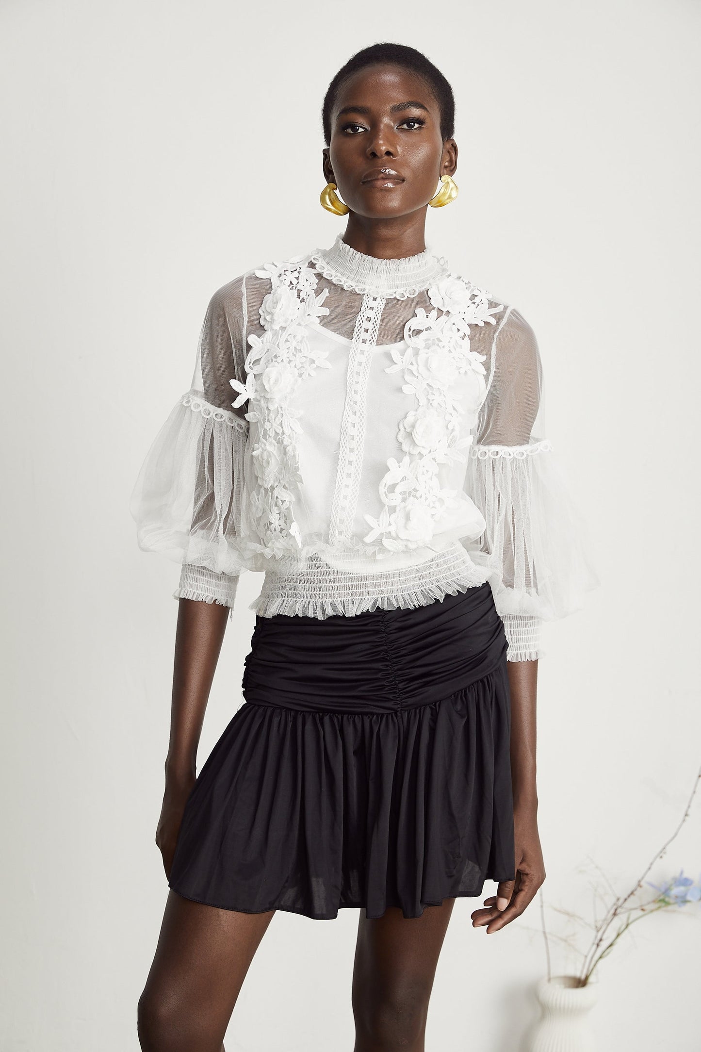 Aiza floral semisheer top