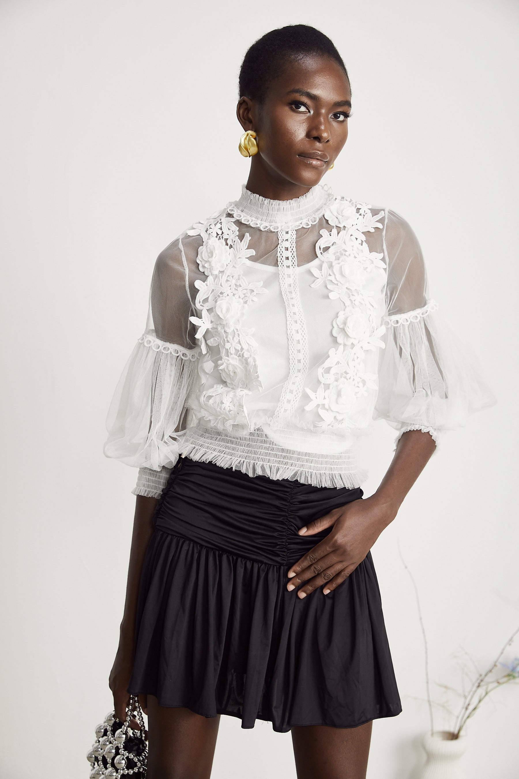 Aiza floral semisheer top