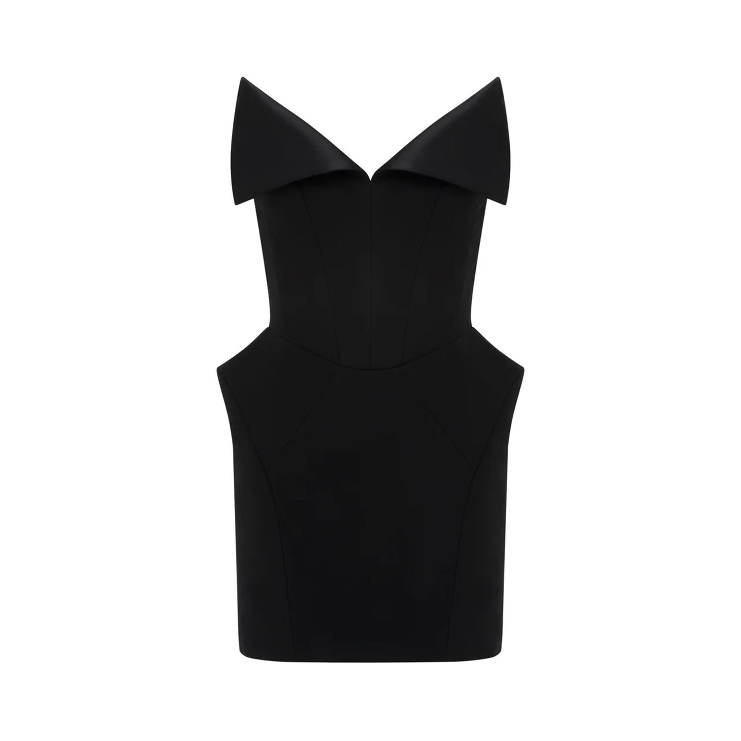Alba Black Barrel Waist Corset Mini Dress