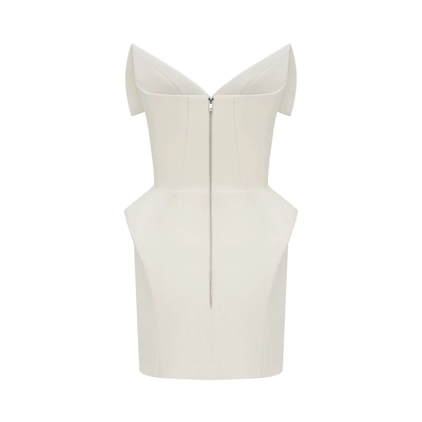 Alba White Barrel Waist Corset Mini Dress