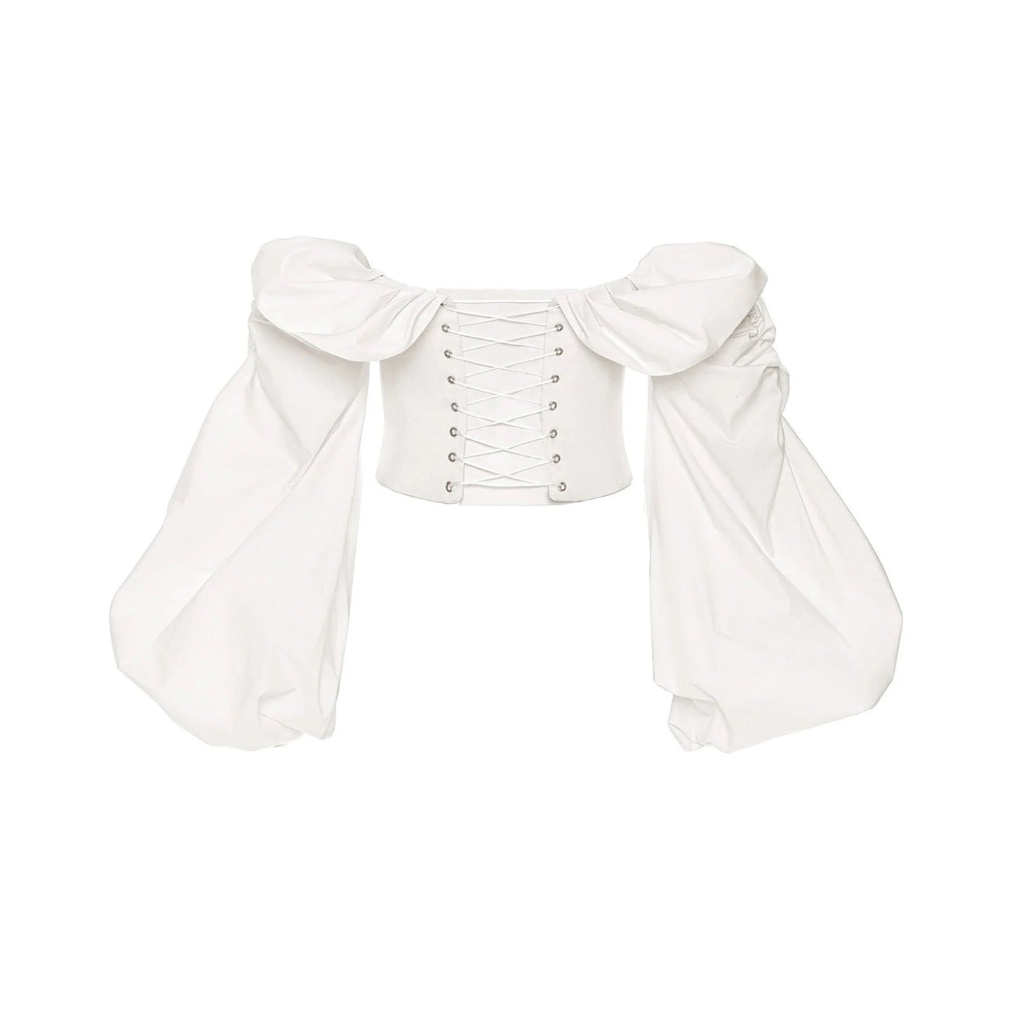 Alicia White Ruched Puff Sleeve Blouse