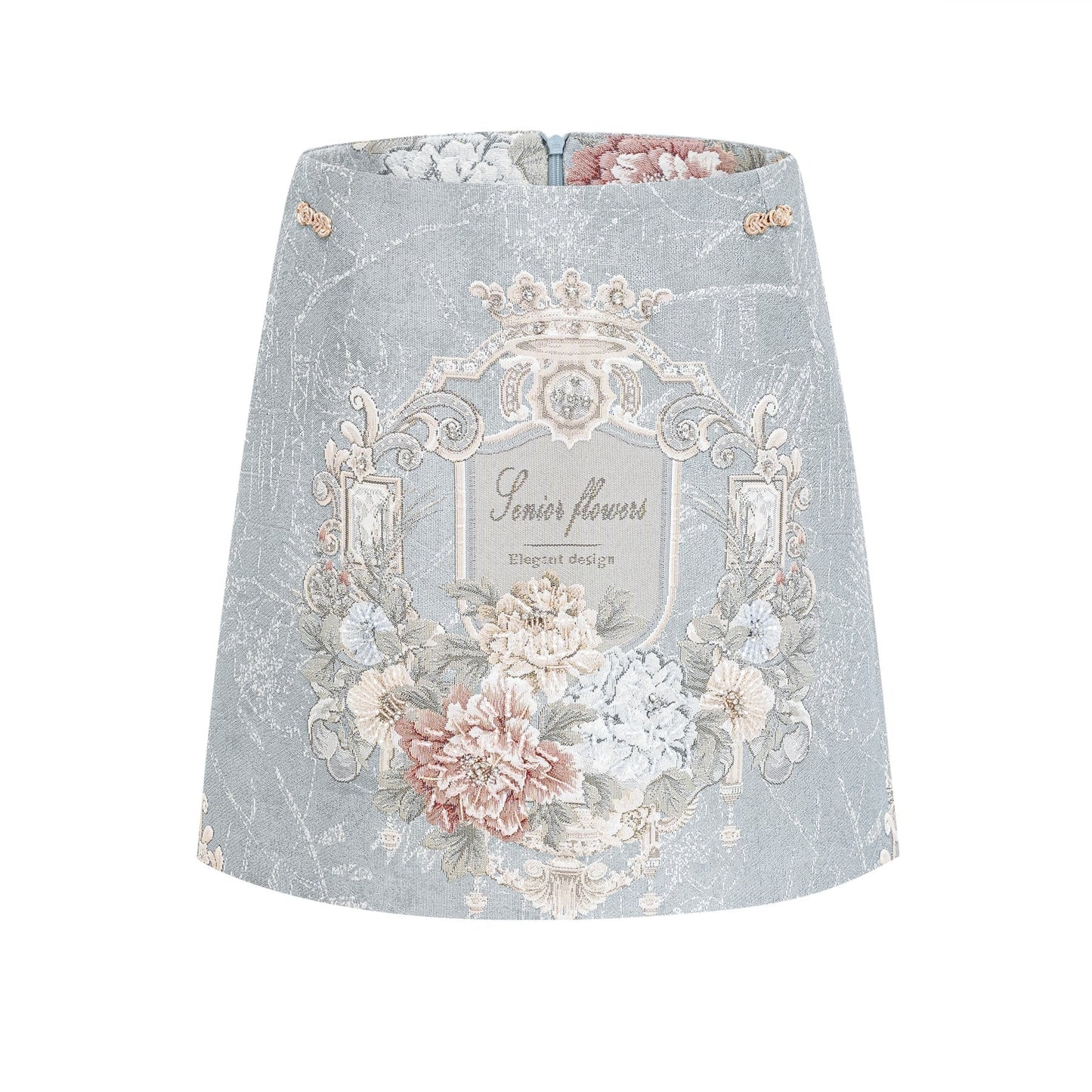 Aliénor blue embroidered mini skirt