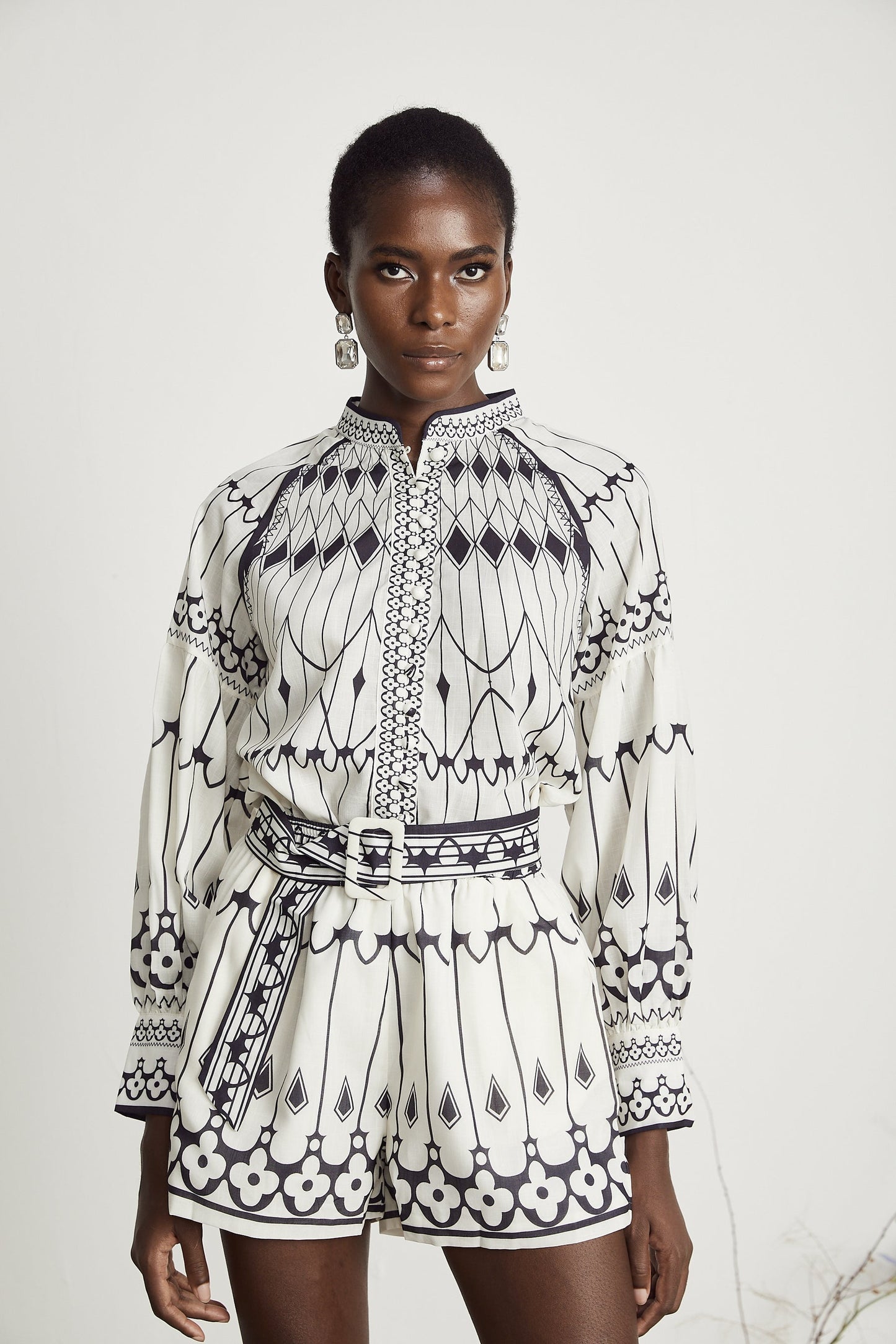 Allie graphicprint shirt shorts matching set