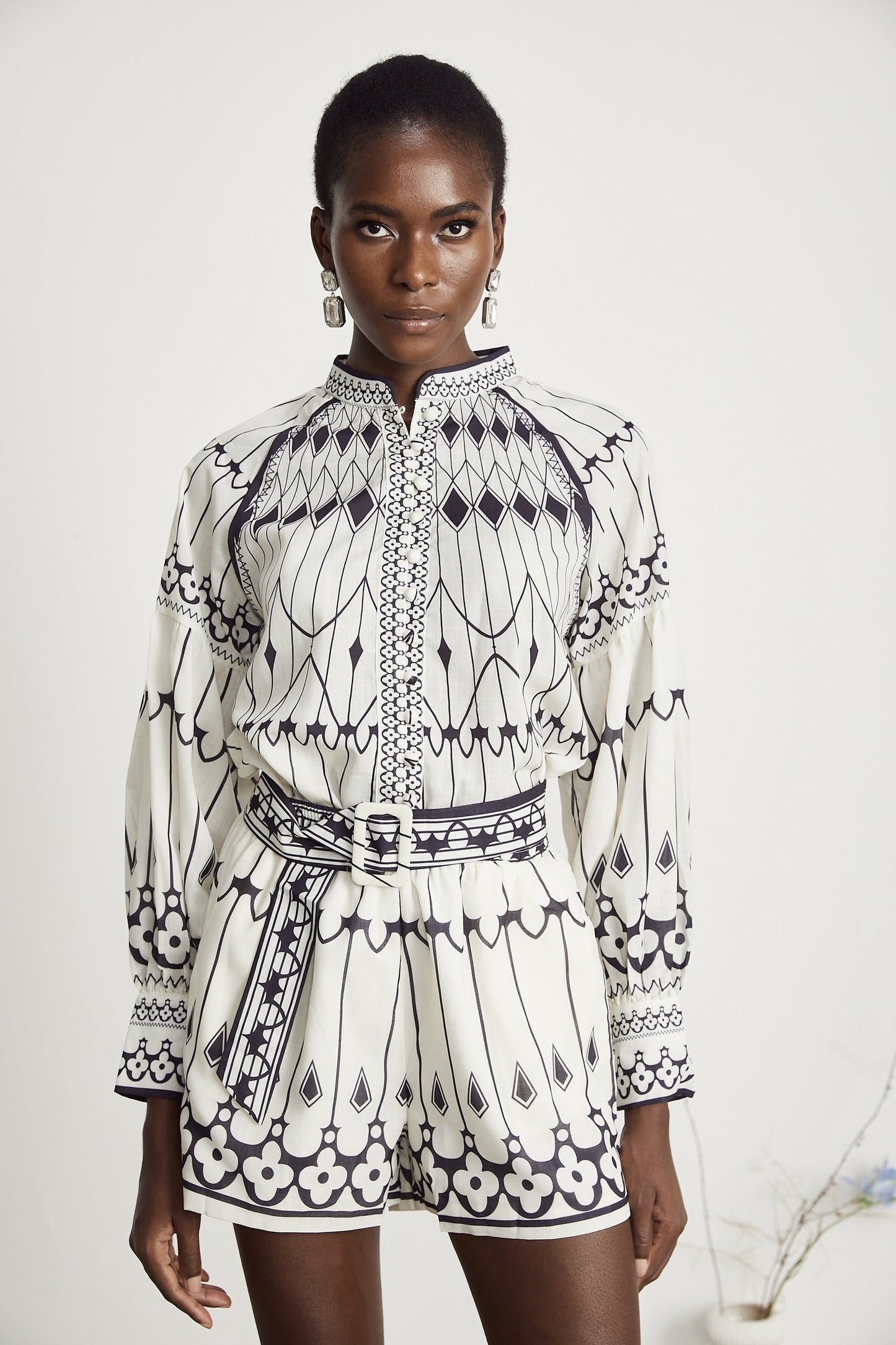 Allie graphicprint shirt shorts matching set