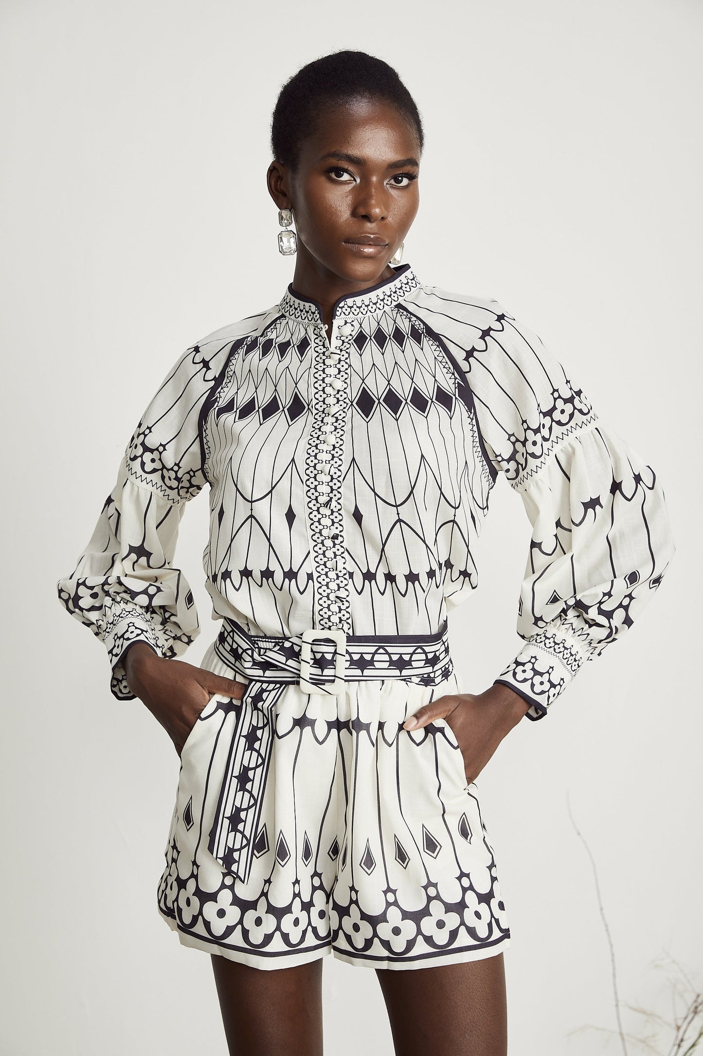 Allie graphicprint shirt shorts matching set