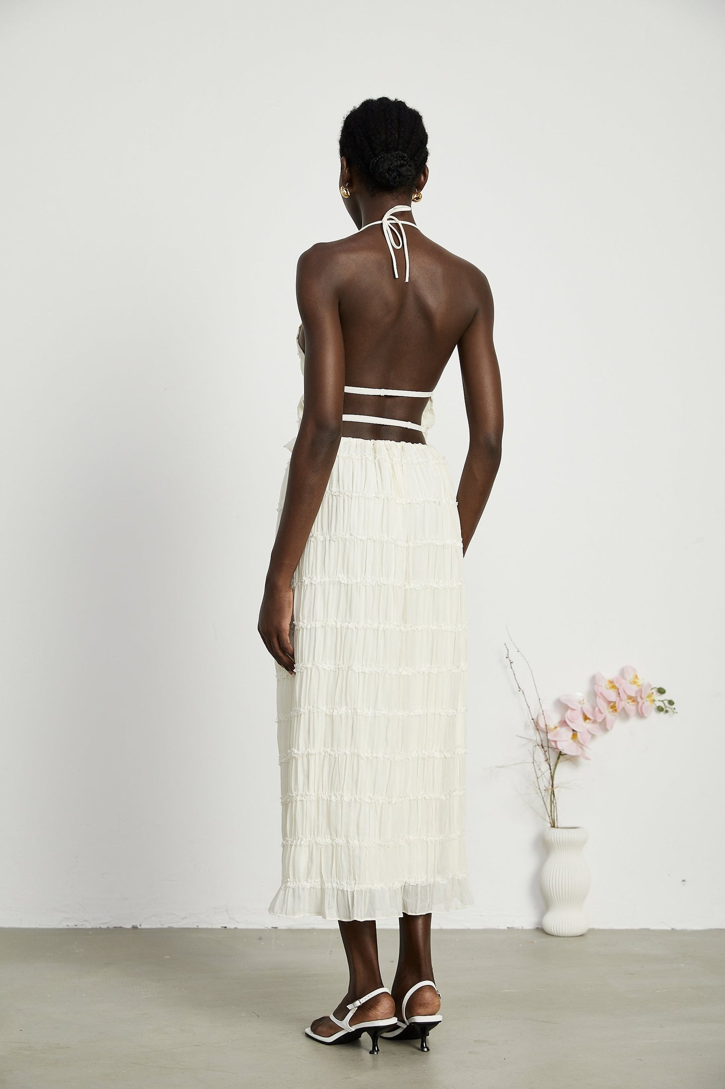 Alyssa pleated top skirt matching set