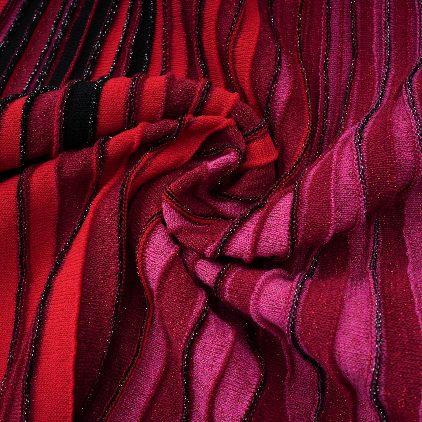 Amaryllis Red Sequin Striped Knit Mini Dress